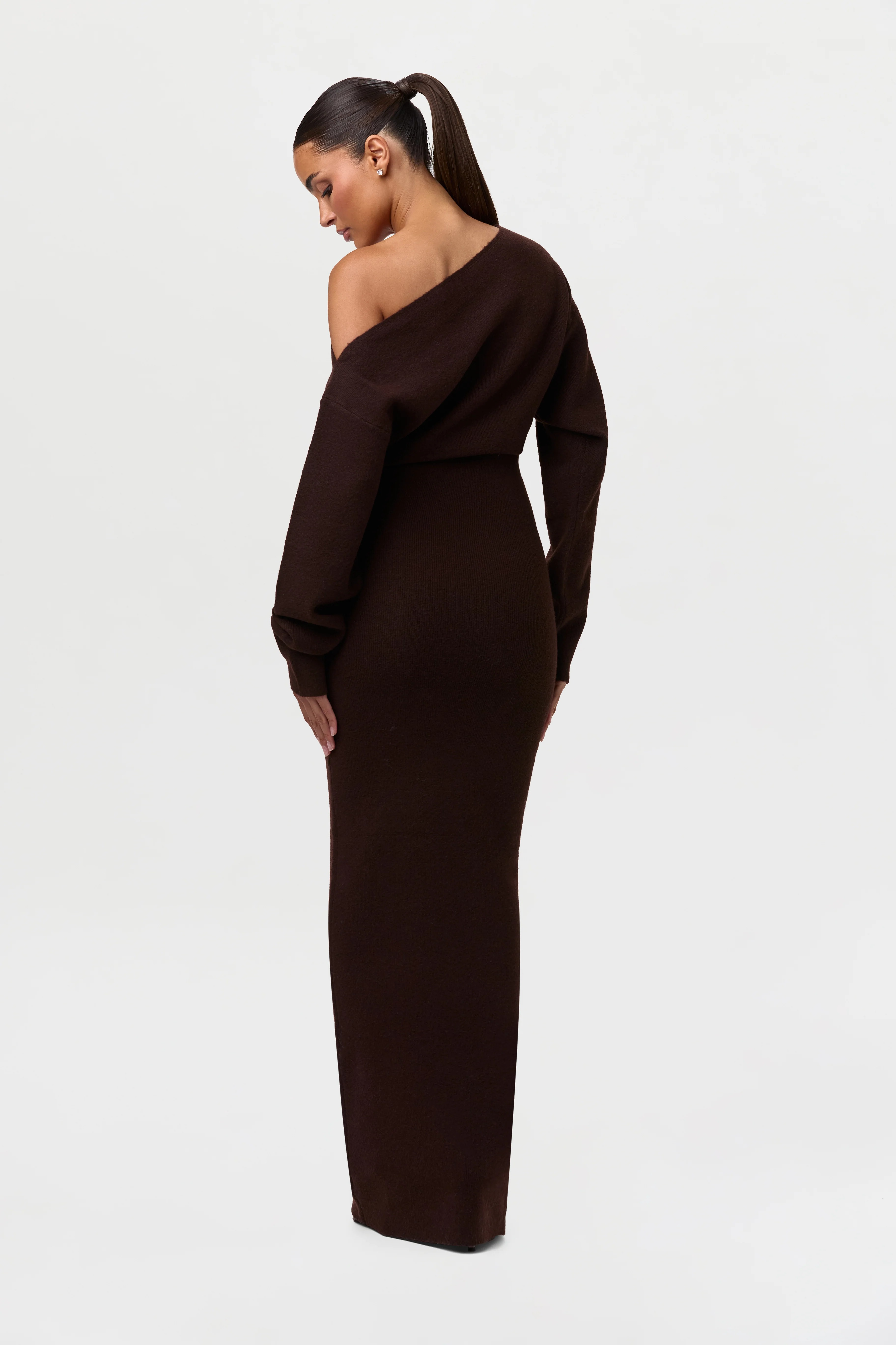 Knit Off-Shoulder Maxi